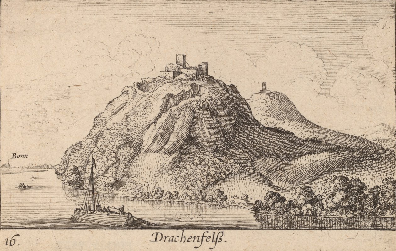 Drachenfels, 1635. alkotó: Wenceslaus Hollar