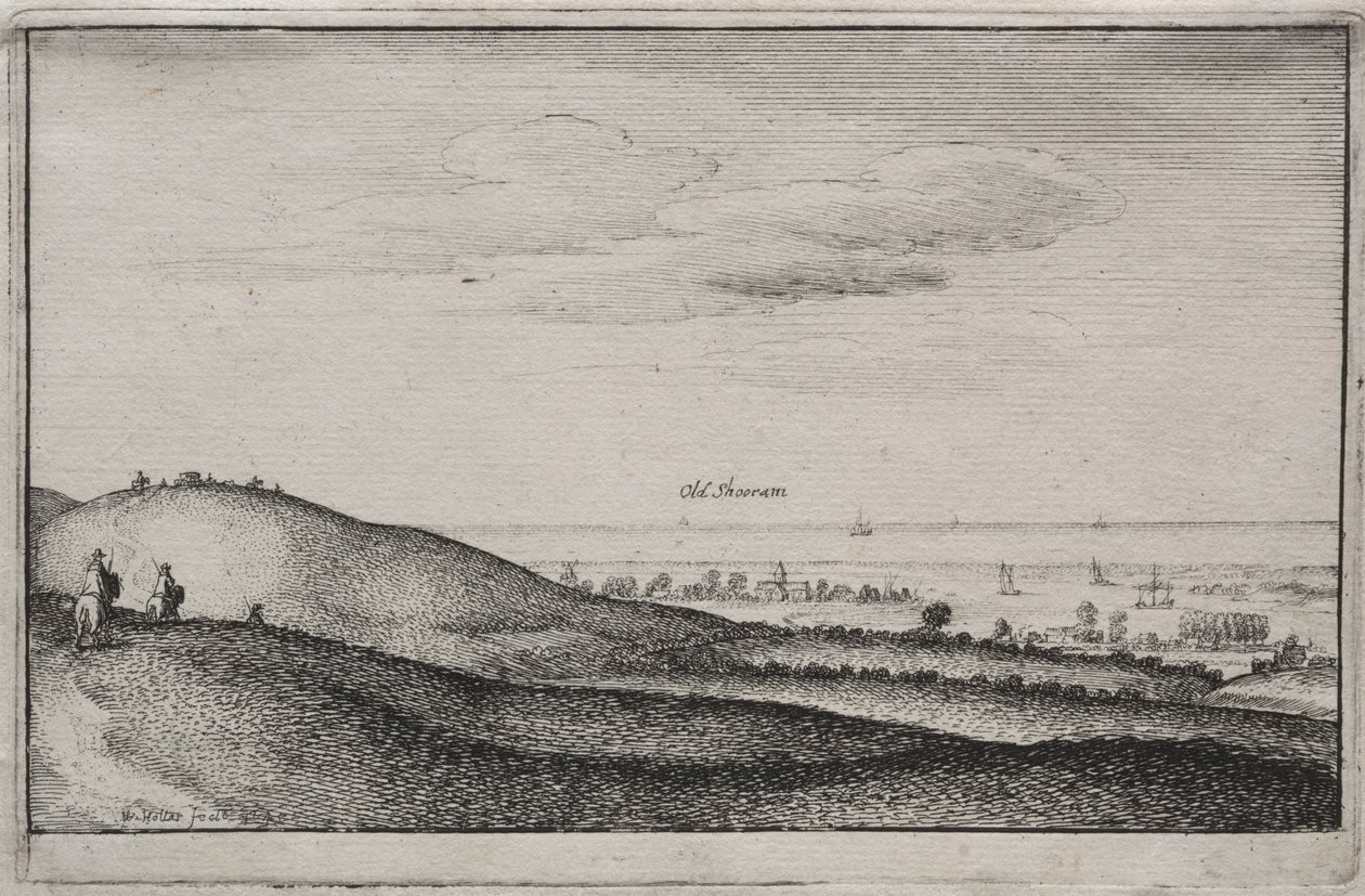 Angol nézetek: Old Shoreham, 1645. alkotó: Wenceslaus Hollar