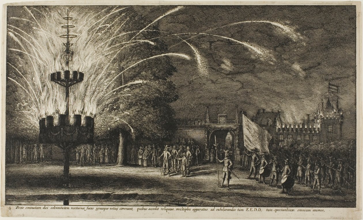 Tűzijáték Hemissemben alkotó: Wenceslaus Hollar