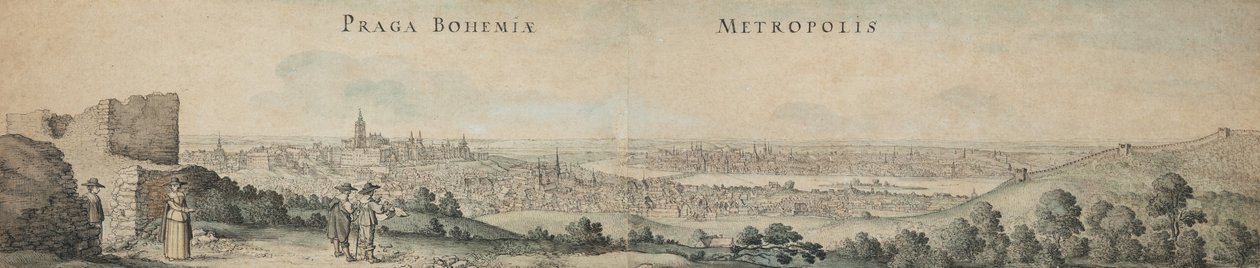Nagyszerű kilátás Prágára alkotó: Wenceslaus Hollar