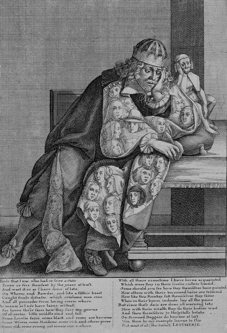 Illusztráció Thomas Killigrew „Letcherie” című verséhez, 1664 körül alkotó: Wenceslaus Hollar