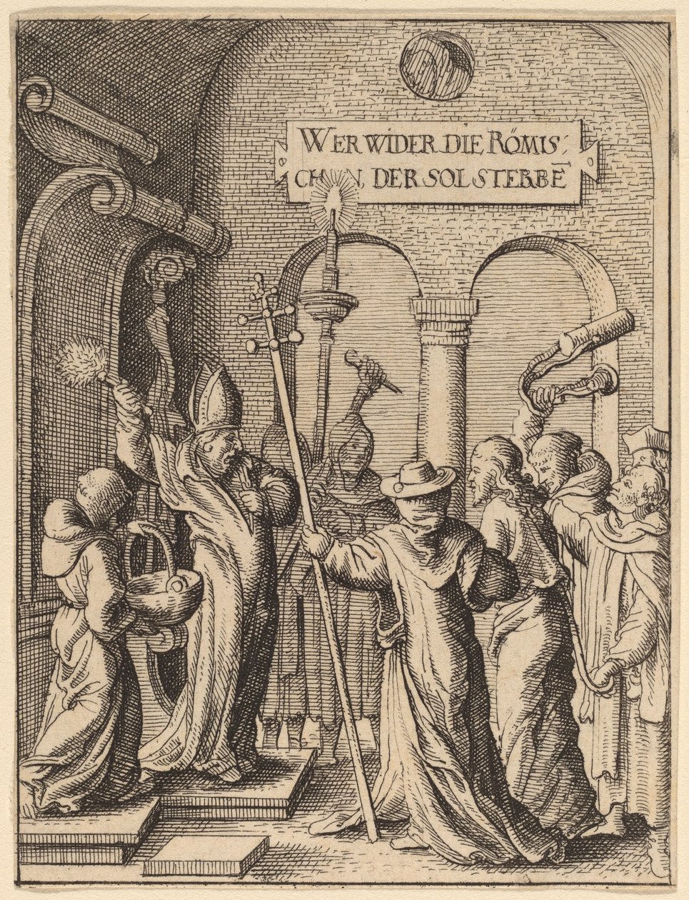 Jézus Kajafás előtt alkotó: Wenceslaus Hollar