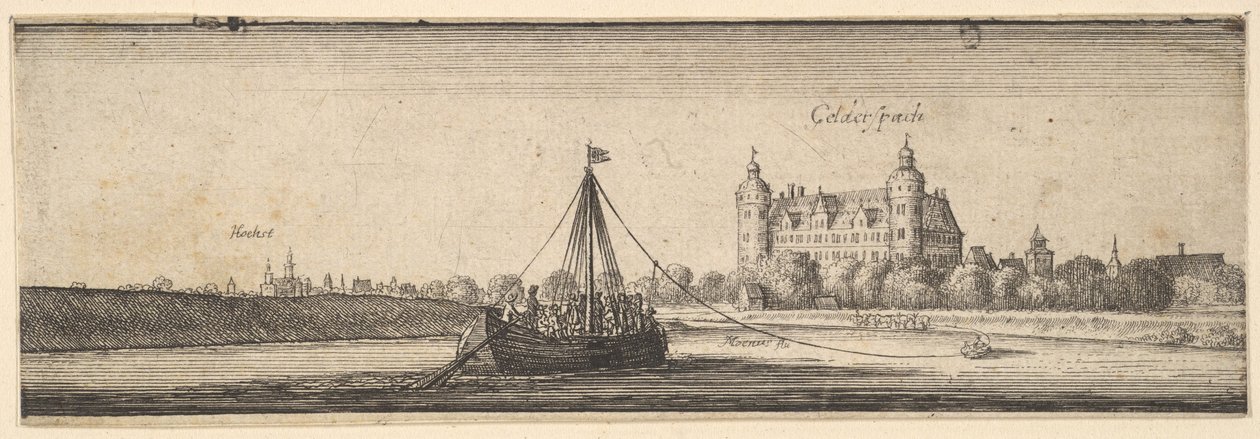 Kelsterbach kastély a Hoechst am Main közelében, 1642-44. alkotó: Wenceslaus Hollar