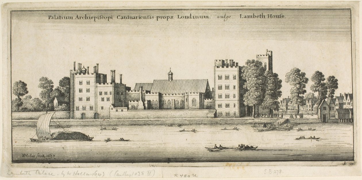 Lambeth-palota a folyó felől alkotó: Wenceslaus Hollar