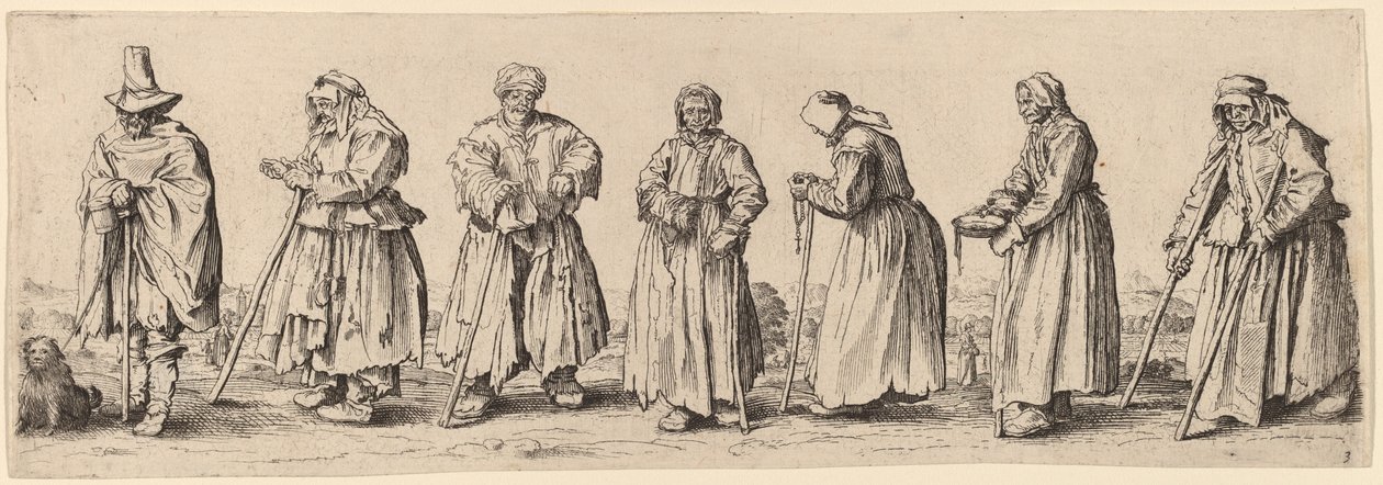 Férfi és női koldusok. alkotó: Wenceslaus Hollar