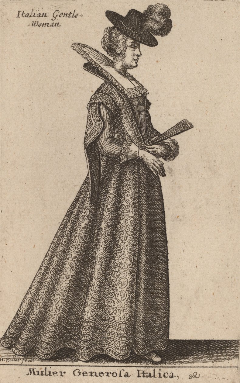 Nemes olasz nő. alkotó: Wenceslaus Hollar