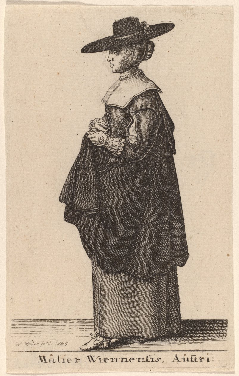 Egy nő Bécsből, Ausztriából alkotó: Wenceslaus Hollar