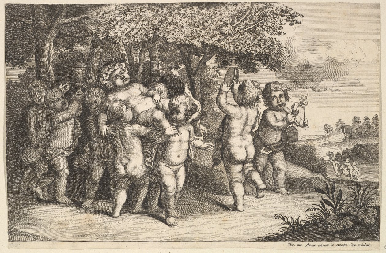 Kilenc kisfiú, 1625-77. alkotó: Wenceslaus Hollar