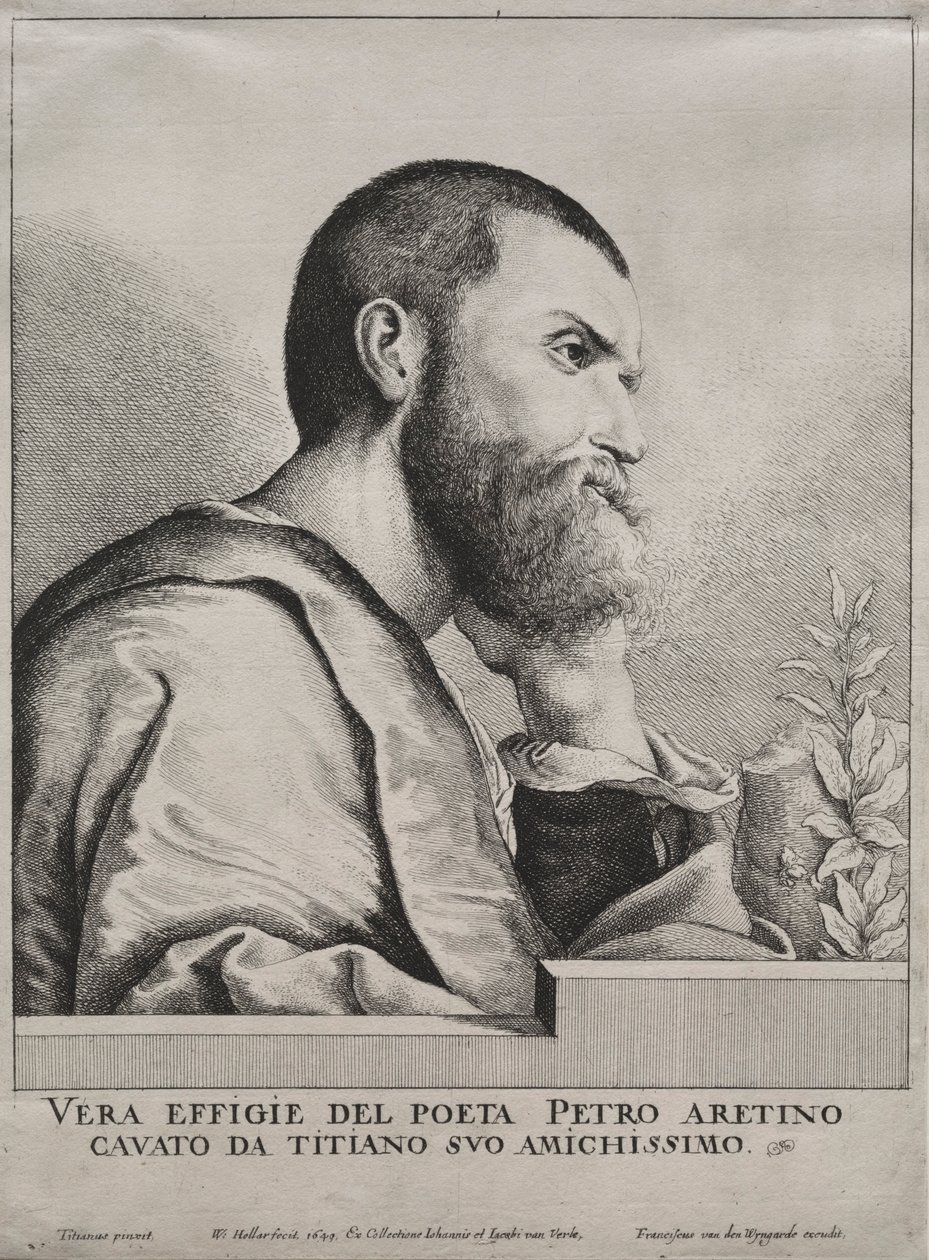 Pietro Aretino portréja, 1649. alkotó: Wenceslaus Hollar