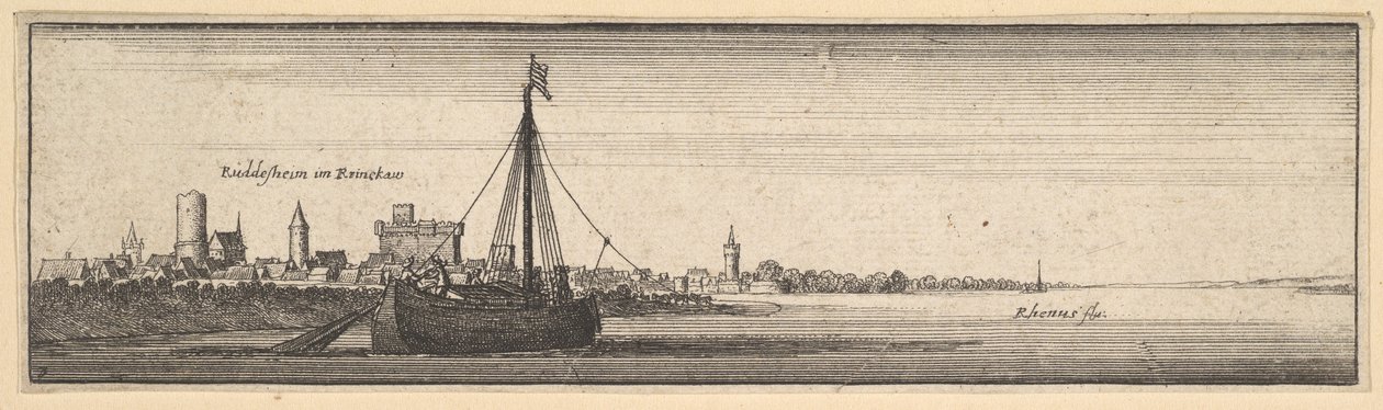 Rüdesheim, 1642-44. alkotó: Wenceslaus Hollar