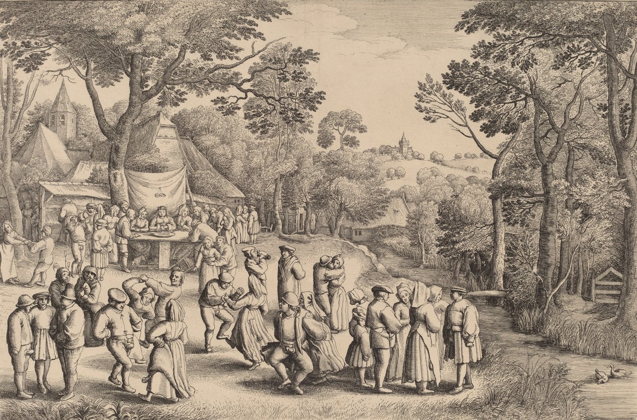 Rusztikus esküvői tánc, 1650. alkotó: Wenceslaus Hollar