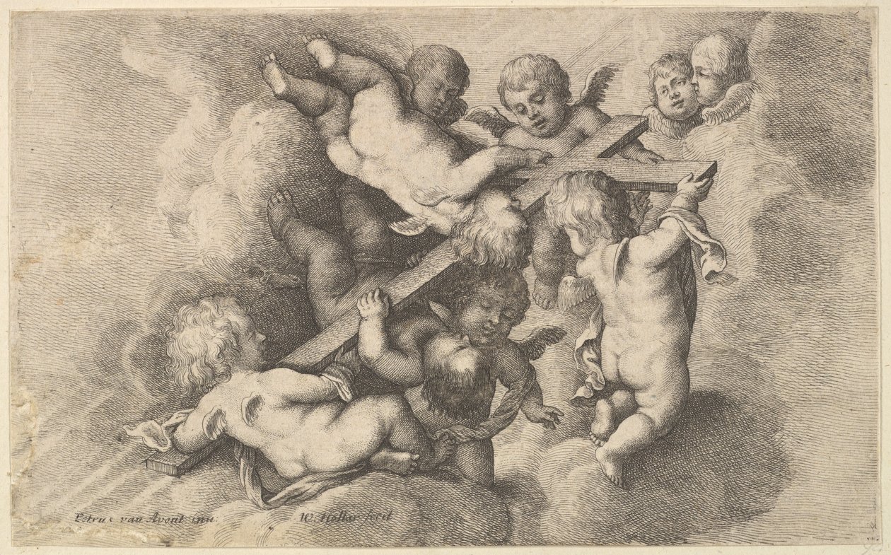 Hét keresztet hordozó putti, 1646. alkotó: Wenceslaus Hollar
