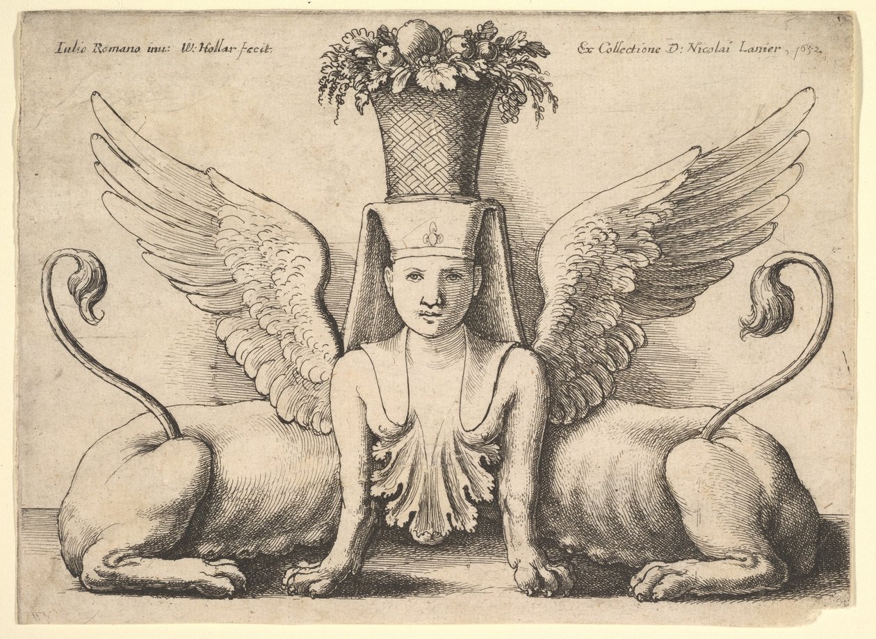 Szfinx két testtel, 1652. alkotó: Wenceslaus Hollar