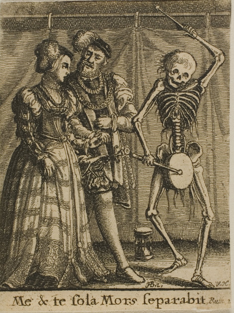 A menyasszonyi pár és a halál alkotó: Wenceslaus Hollar
