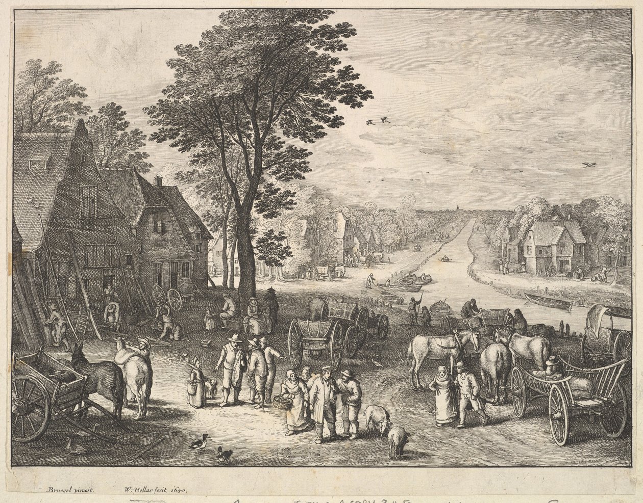 Az Egyenes csatorna, 1650. alkotó: Wenceslaus Hollar