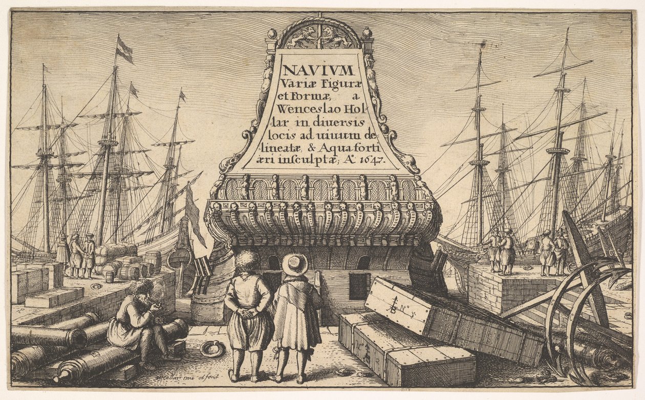 Címlap: Holland hajók, 1647. alkotó: Wenceslaus Hollar