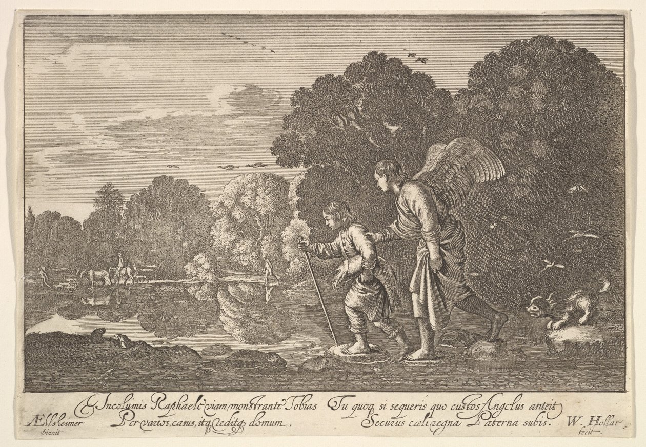 Tóbiás és az angyal, 1644-52. alkotó: Wenceslaus Hollar