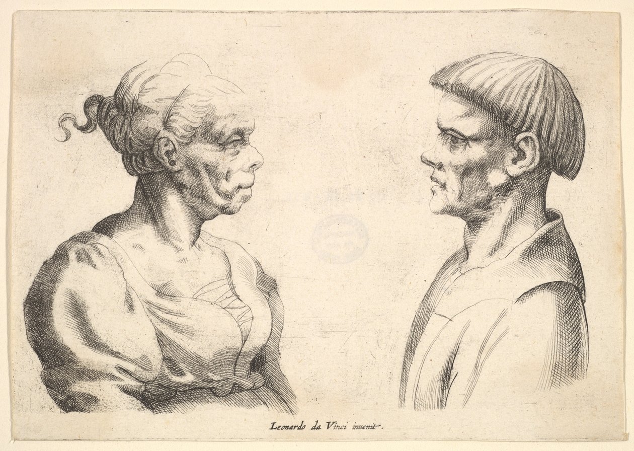 Két fej, 1625-77. alkotó: Wenceslaus Hollar