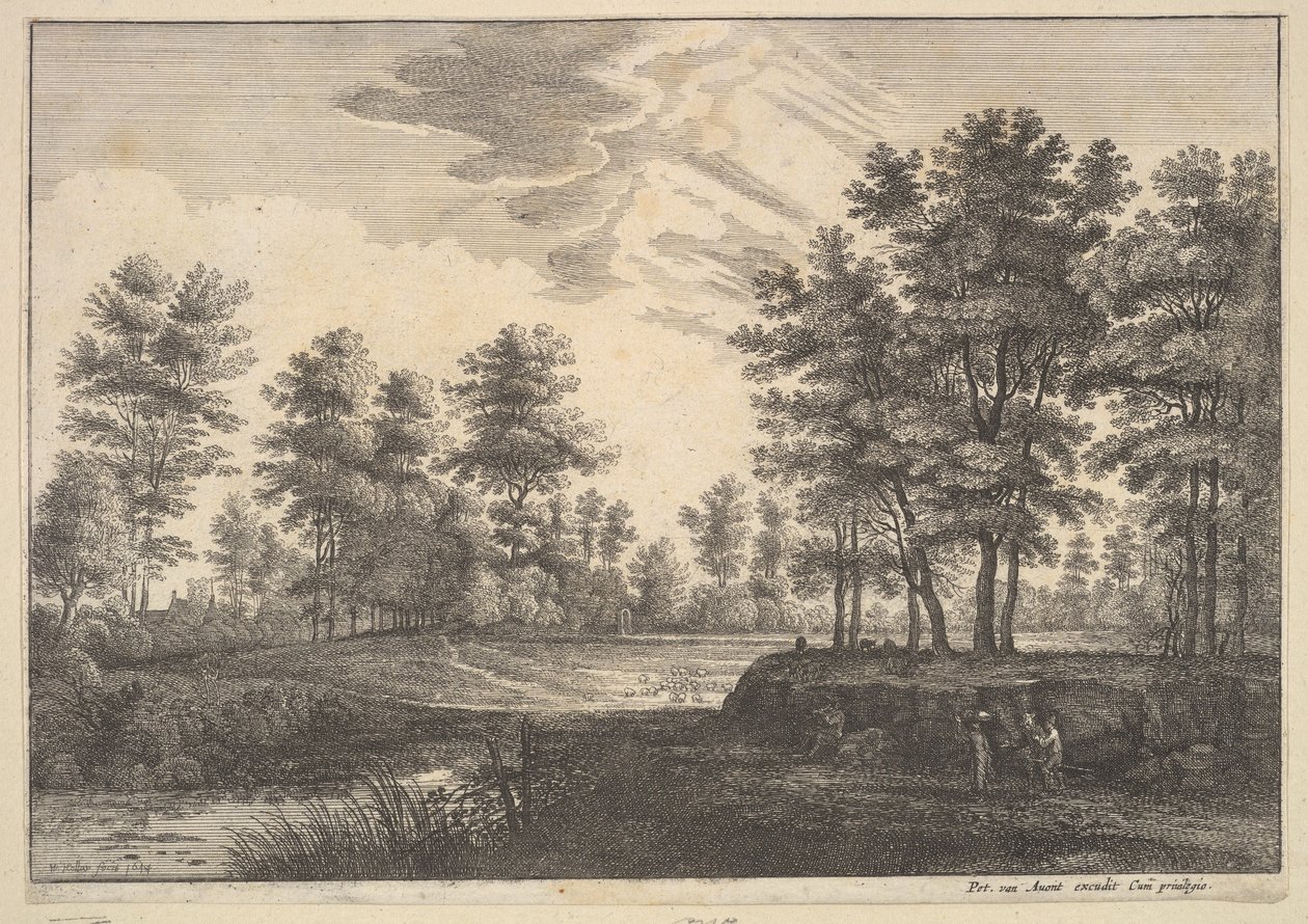 Erdős táj, 1644. alkotó: Wenceslaus Hollar