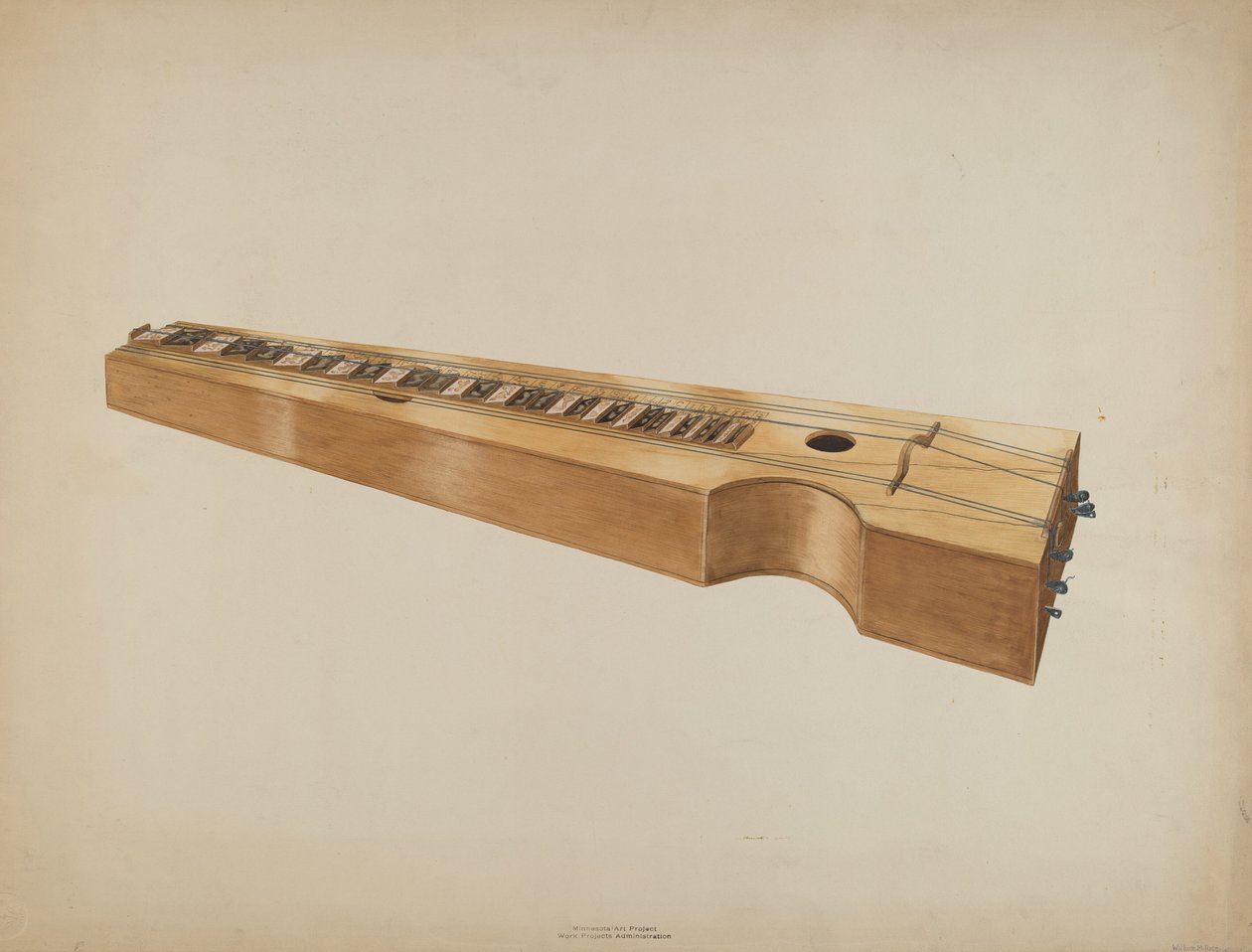 Psalmodicon, c. 1937. alkotó: Wilbur M Rice