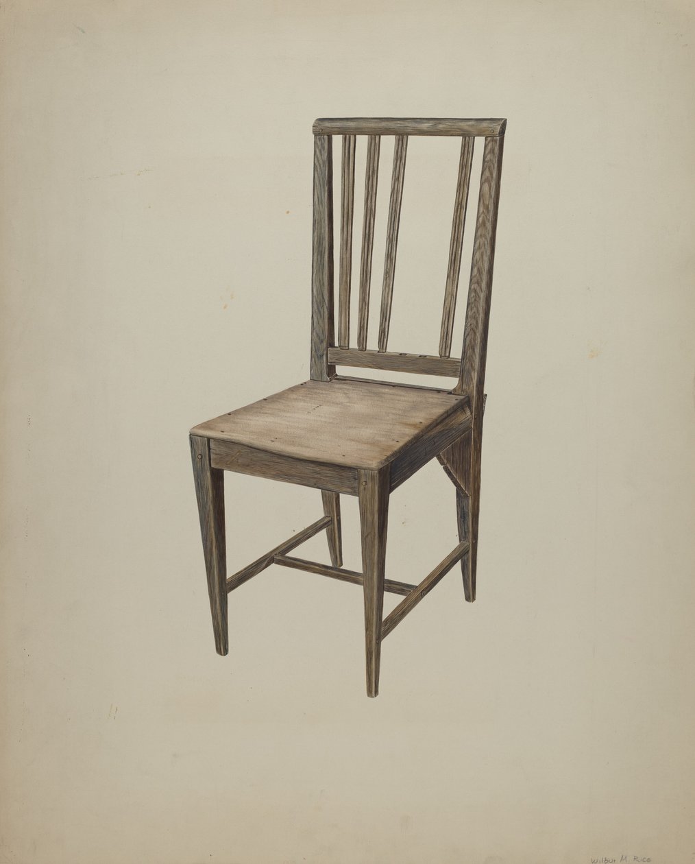 Fa egyenes szék, c. 1938. alkotó: Wilbur M Rice