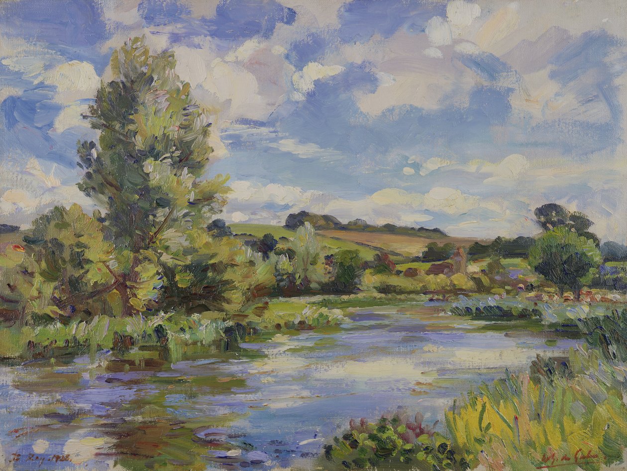 Napsütötte folyó táj alkotó: Wilfred Gabriel de Glehn
