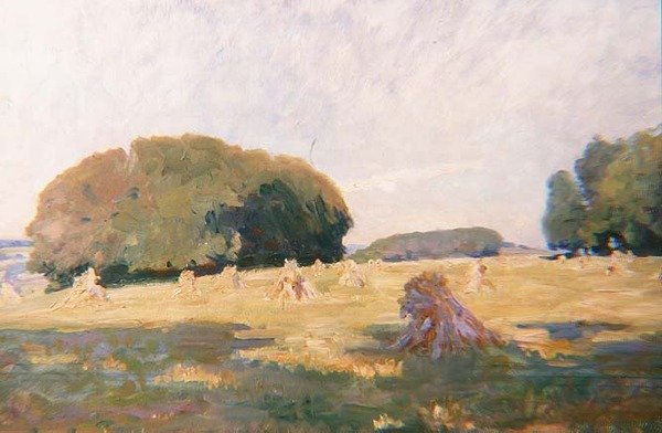 Szénakazalok a mezőn alkotó: Wilfred Gabriel de Glehn