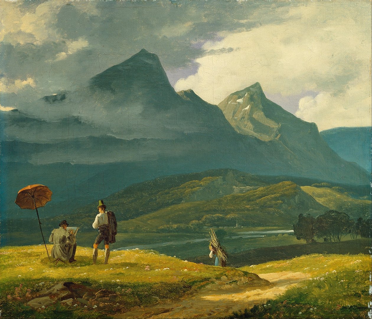 Hegyi táj. alkotó: Wilhelm Bendz