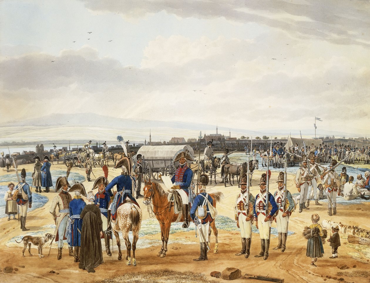 A bravo nádori gyalogság (tábora), 1803 alkotó: Wilhelm Alexander Kobell