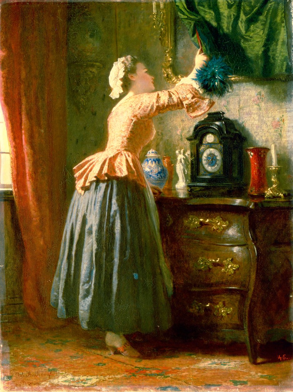 Egy szobalány, 19. század. alkotó: Wilhelm Amberg