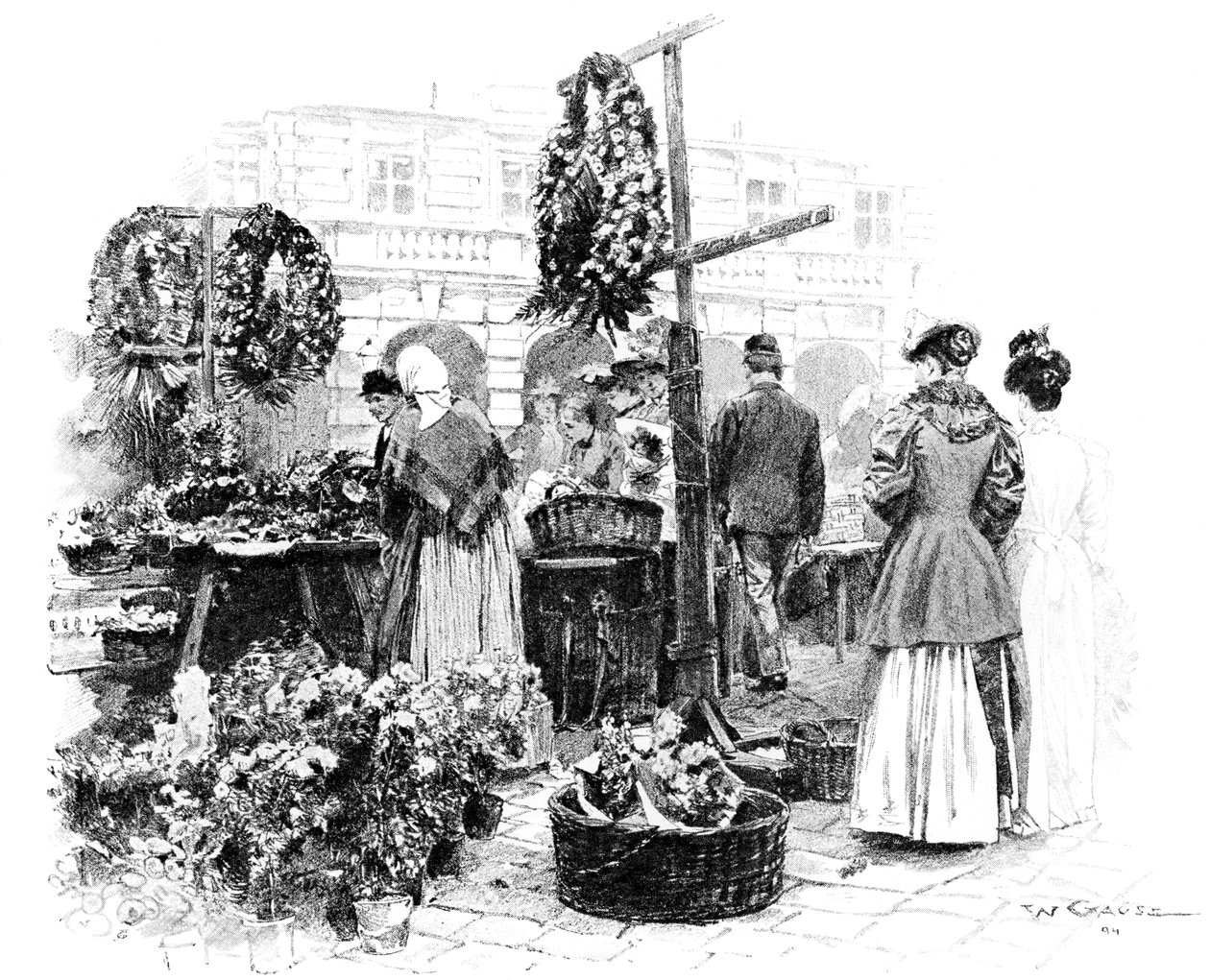 Virágpiac, 1901. alkotó: Wilhelm Gause