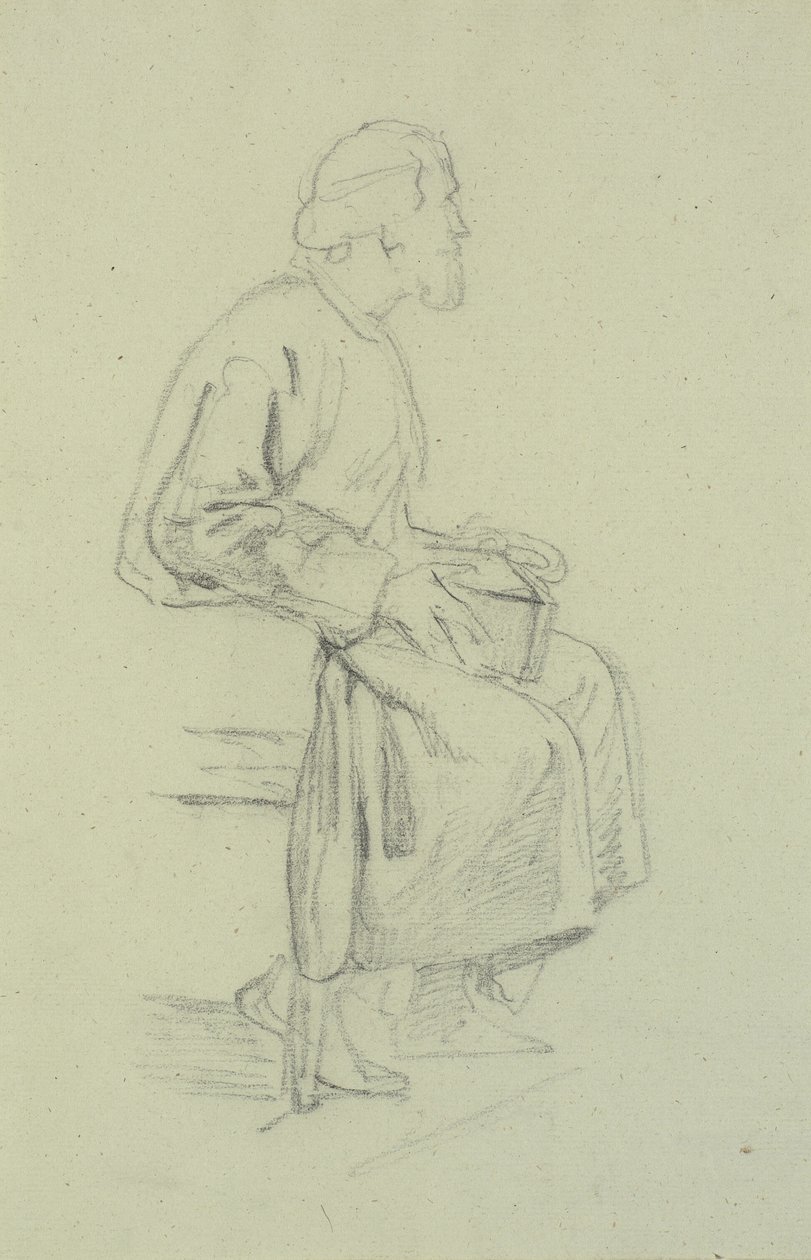 ábra tanulmányok. Ülő öregember alkotó: Wilhelm Marstrand