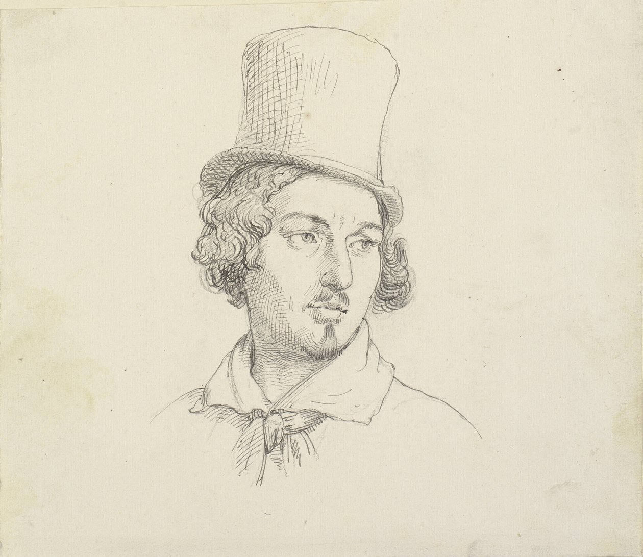 Férfi feje cilinderrel alkotó: Wilhelm Marstrand