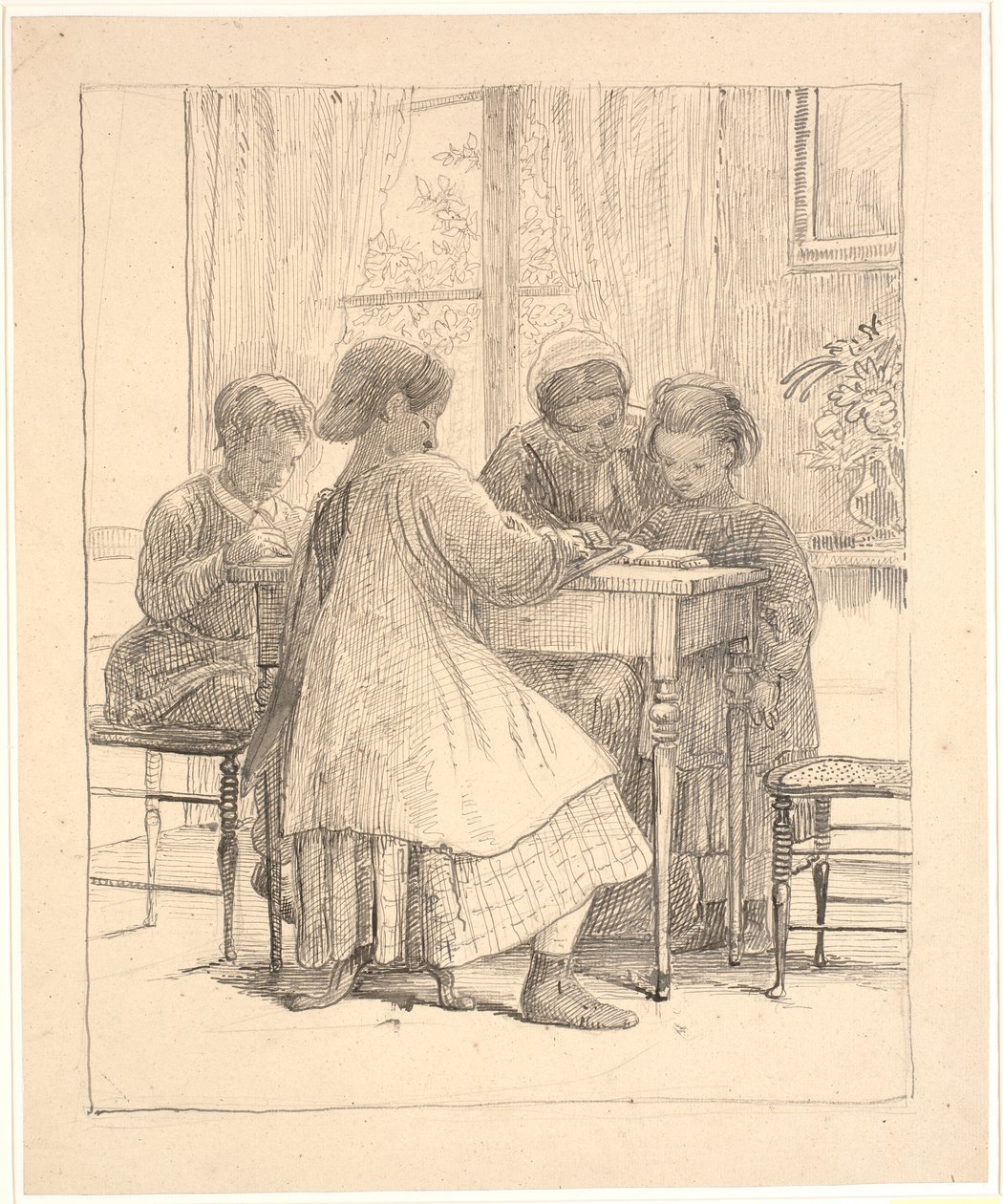 Házi feladat olvasása alkotó: Wilhelm Marstrand