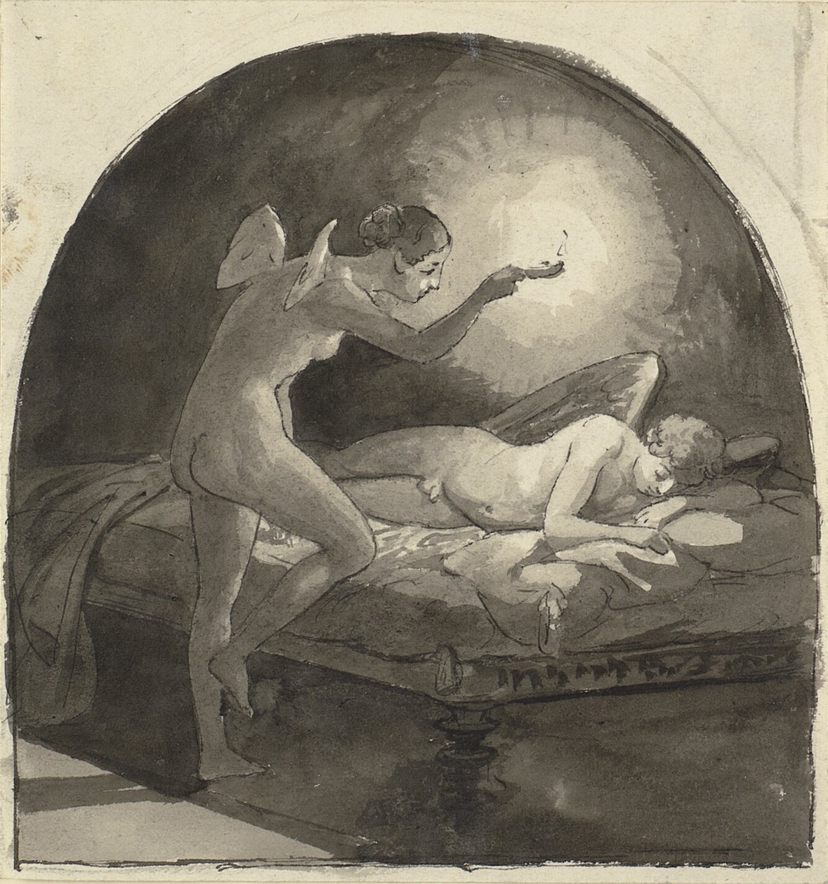 Psyche és az alvó Ámor alkotó: Wilhelm Marstrand