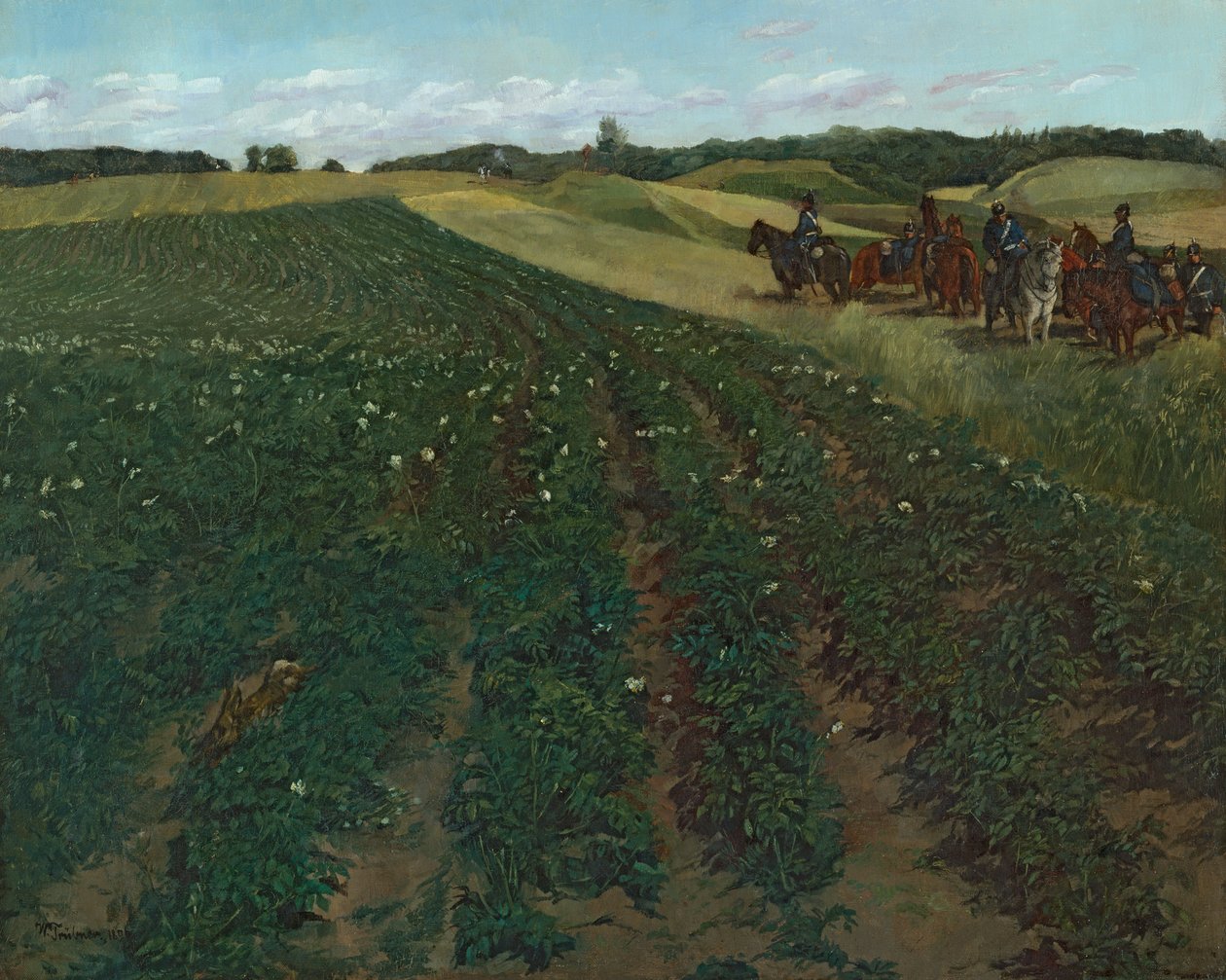 Burgonyaföldek Wessling közelében, Felső-Bajorországban alkotó: Wilhelm Trübner
