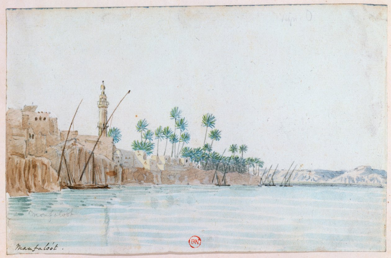 „Manfaloot, Egyiptom”, 19. század alkotó: Wilkinson