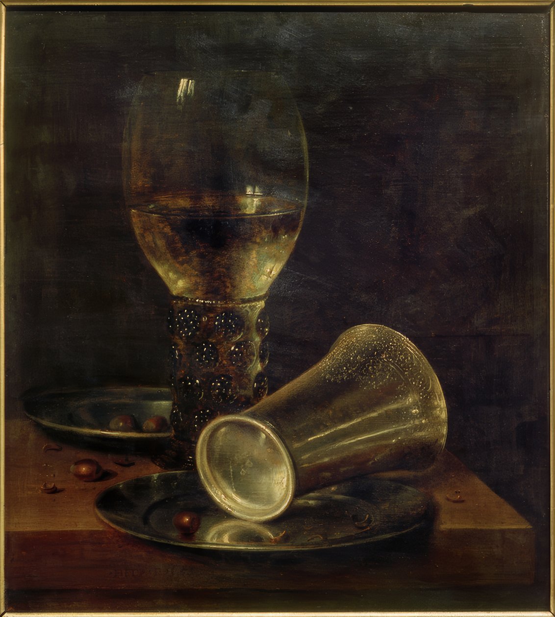 Csendélet átbillentett ivócsészével alkotó: Willem Claesz. Heda