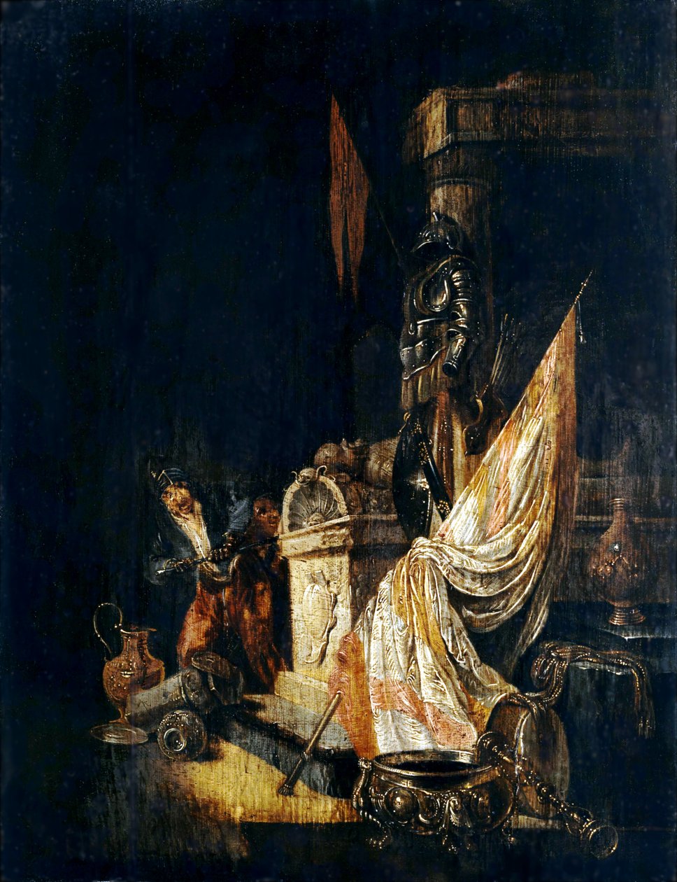 Rabló a márvány szarkofágban (Vanitas Allegory) alkotó: Willem de Poorter