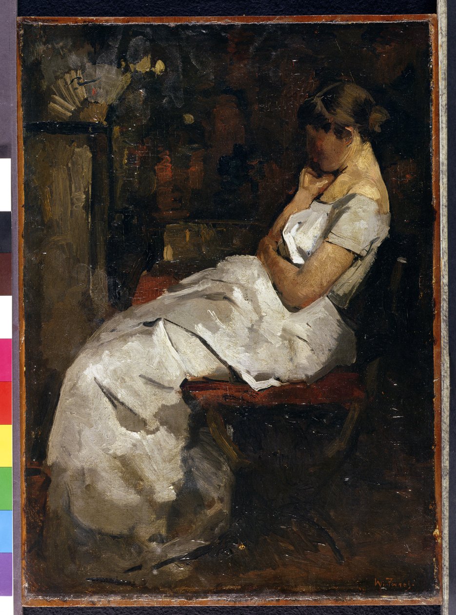 Lány fehérben, 1889 körül (panel) alkotó: Willem de Zwart