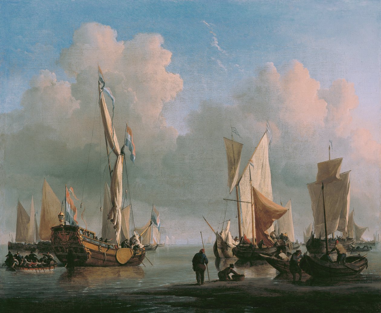 Hajók a partoktól alkotó: Willem van de Velde the Younger