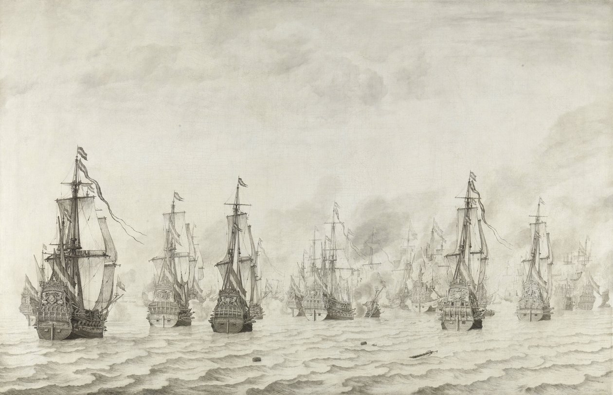 A dunkerque-i csata, 1659 alkotó: Willem van de Velde the Elder