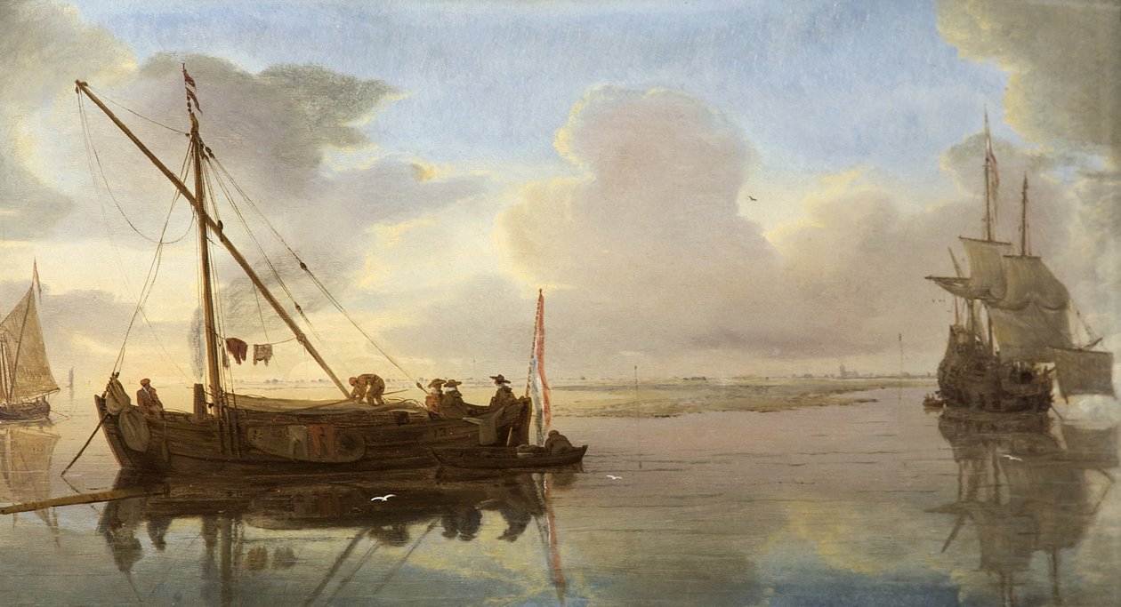 Folyami jelenet csónakokkal, 1668 alkotó: Willem van de Velde the Younger
