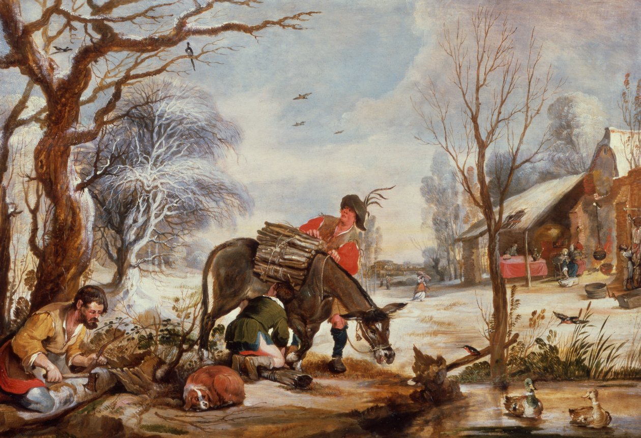 Téli jelenet alkotó: Willem van the Elder Herp
