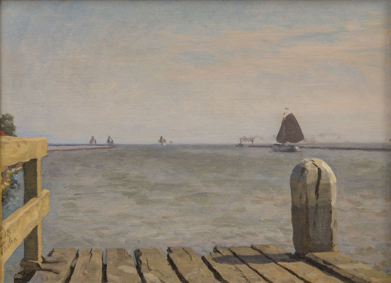 Móló Enkhuizenben, 1918. alkotó: Willem Bastiaan Tholen