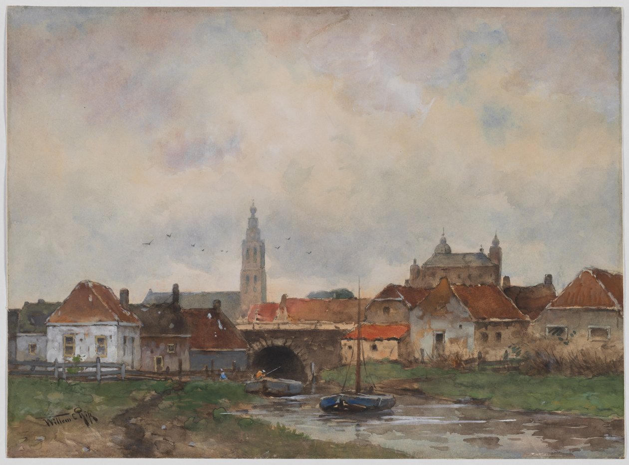 Felső zsilip Steenbergenben, 1800-as évek. alkotó: Willem C Rik