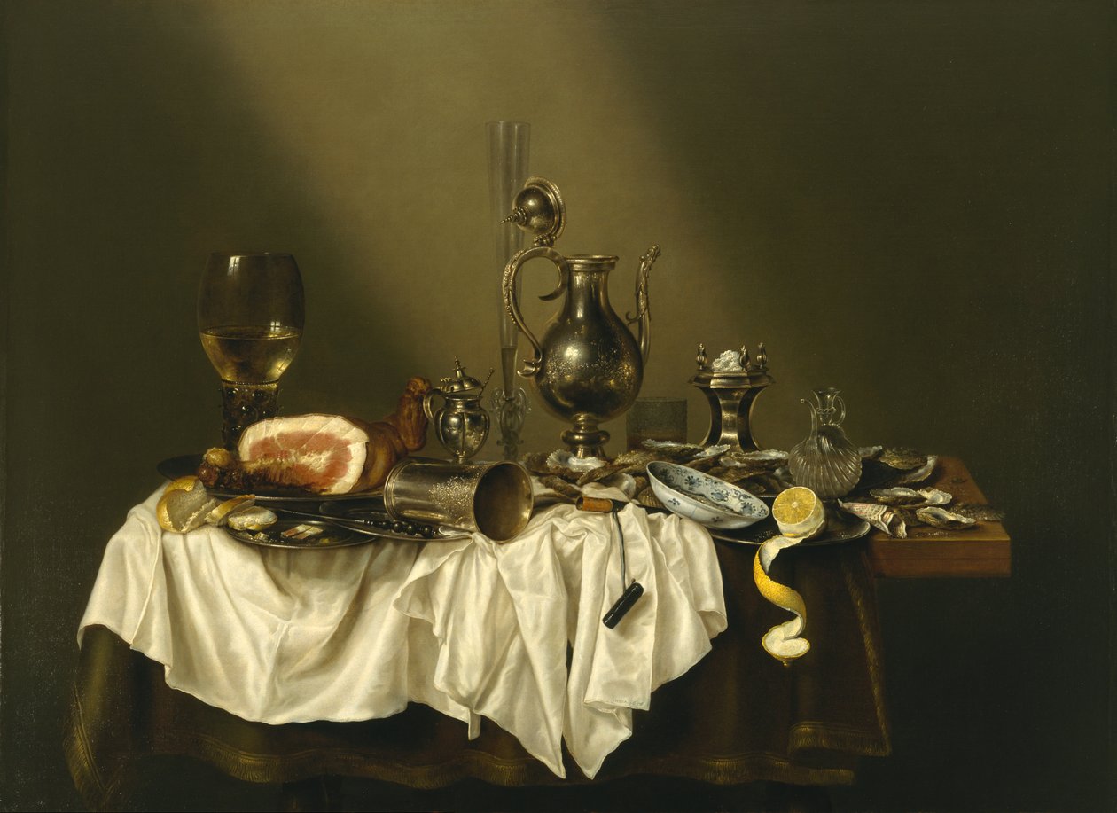 Bankett darab sonkával alkotó: Willem Claesz. Heda
