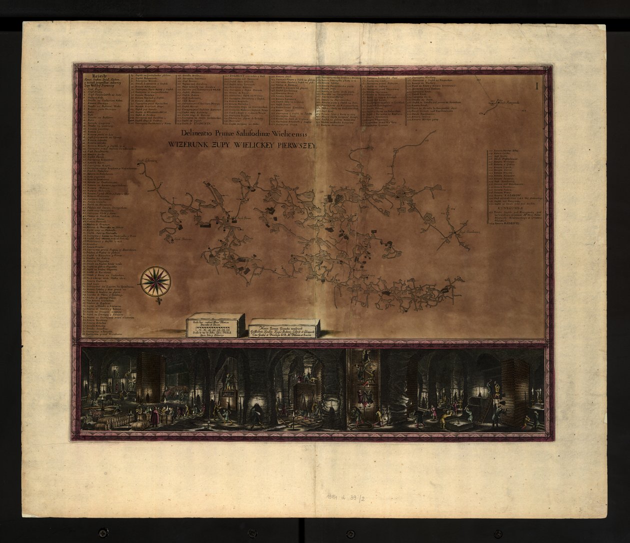 A Wieliczkai Sóbányák térképe alkotó: Willem Hondius