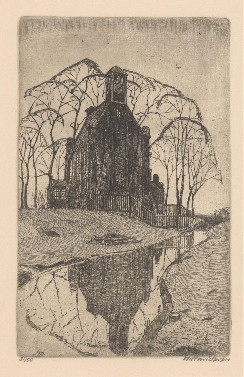 falusi templom alkotó: Willem Jansen (graveur) (signed by artist)