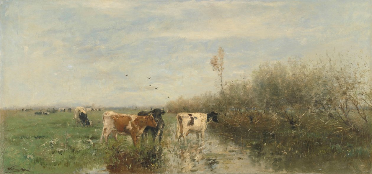 Tehenek egy átázott réten alkotó: Willem Maris